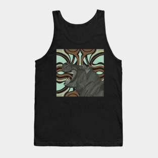 African Hippo Modern Abstract Background Tank Top